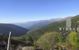 Valla y vegetación en la montaña en la Sierra de Gredos